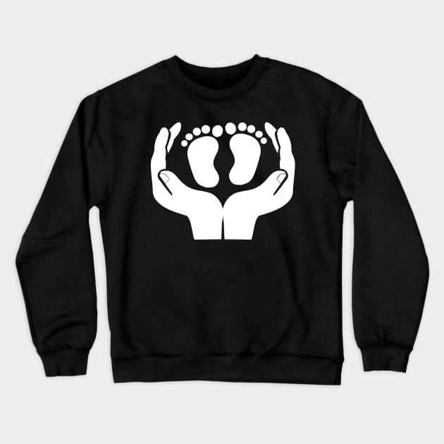 Hands holding baby feet silhouette Crewneck Sweatshirt by All About Nerds